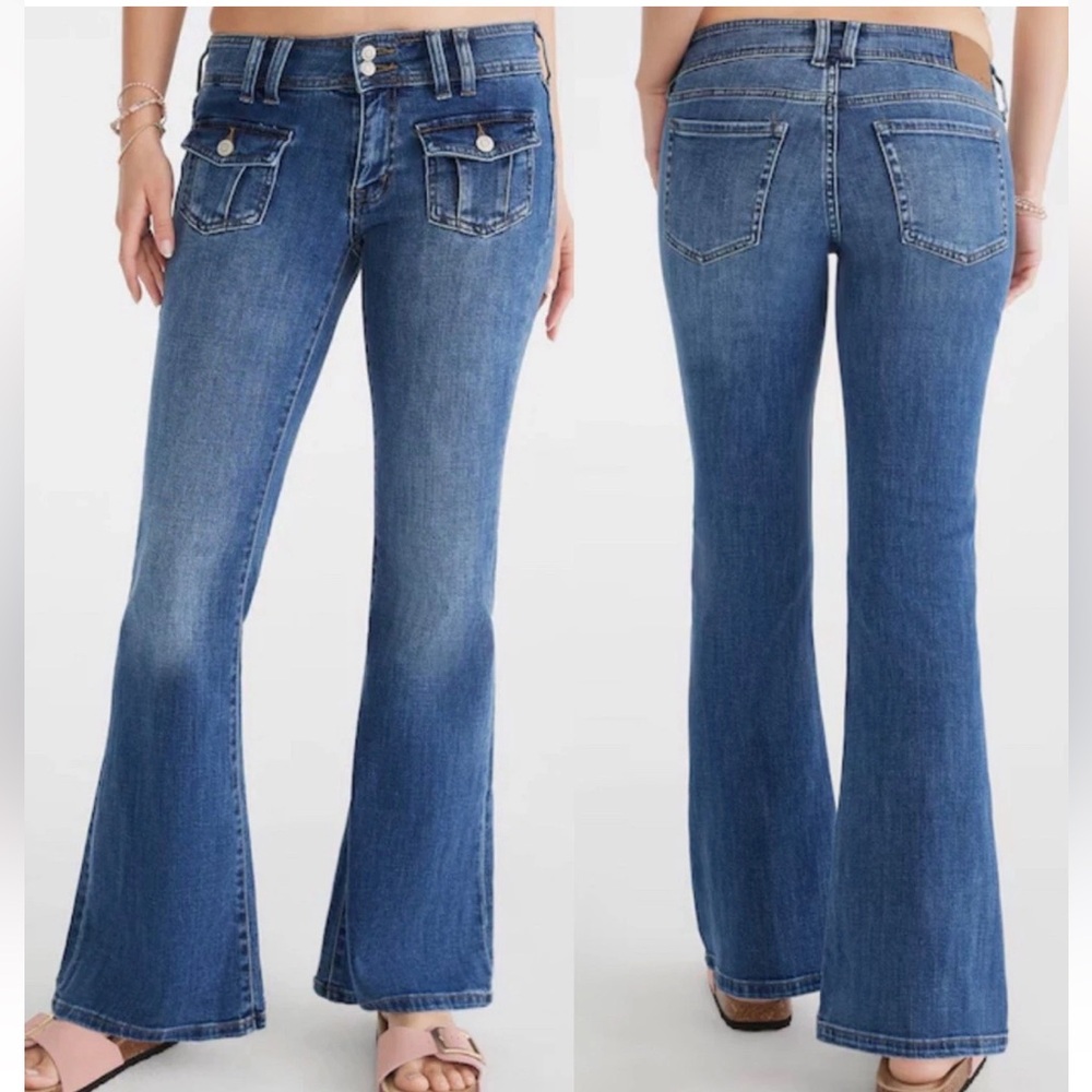 AEROPOSTALE Low Rise Flare Jeans - Stretch Plus Short